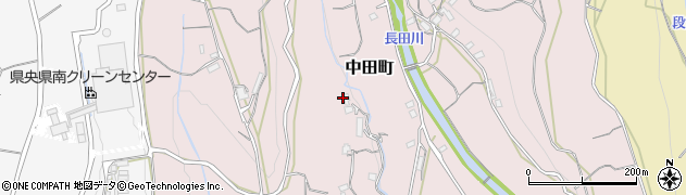 長崎県諫早市中田町周辺の地図