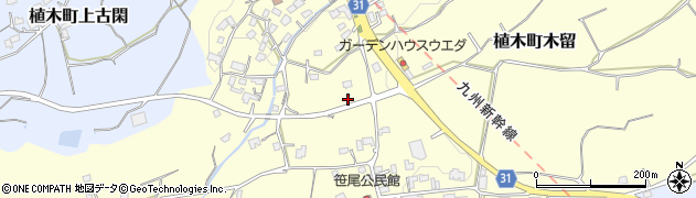 熊本県熊本市北区植木町木留629周辺の地図