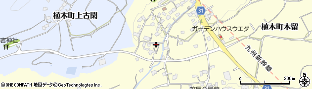 熊本県熊本市北区植木町木留585周辺の地図