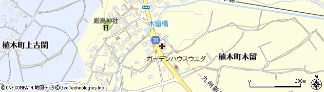 熊本県熊本市北区植木町木留564周辺の地図