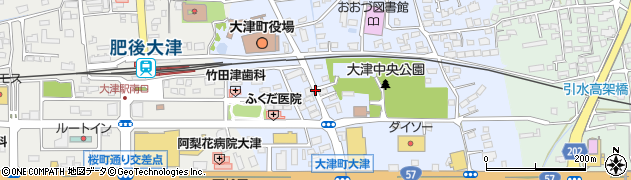 大津町子育て・健診﻿センター前周辺の地図