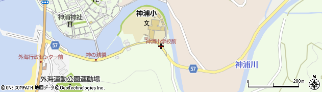 神浦小学校前周辺の地図