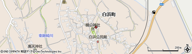 長崎県諫早市白浜町周辺の地図