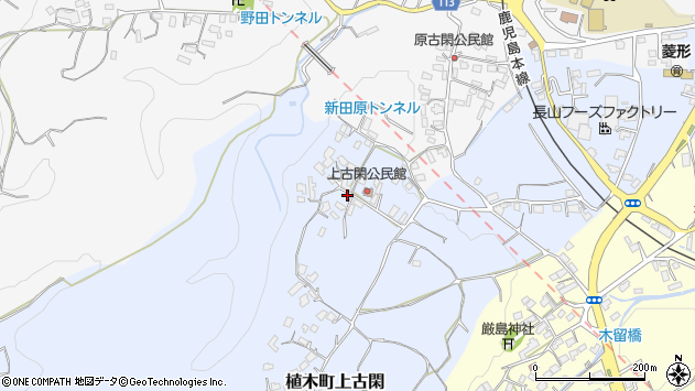 〒861-0152 熊本県熊本市北区植木町上古閑の地図