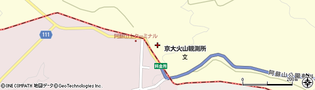 阿蘇山上ターミナル周辺の地図
