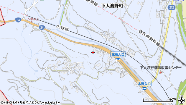 〒854-0096 長崎県諫早市下大渡野町の地図