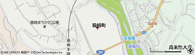 長崎県諫早市猿崎町周辺の地図