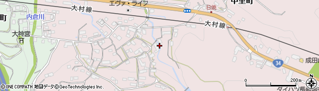 長崎県大村市中里町周辺の地図