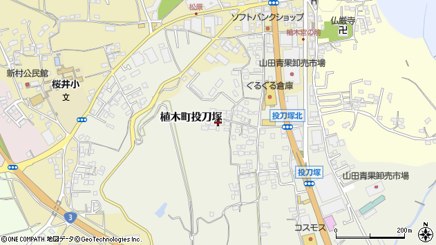 〒861-0141 熊本県熊本市北区植木町投刀塚の地図