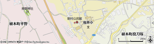 熊本市役所北区役所　北区役所関係機関・桜井地域コミュニティセンター周辺の地図