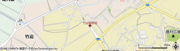 竹迫郵便局周辺の地図