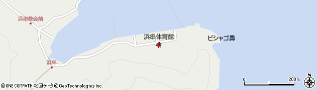 新上五島町浜串体育館周辺の地図