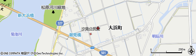 熊本県玉名市大浜町周辺の地図