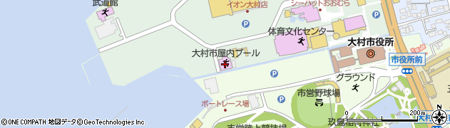 大村市　屋内プール周辺の地図