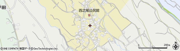 長崎県諫早市高来町西尾周辺の地図