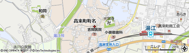 長崎県諫早市高来町町名周辺の地図