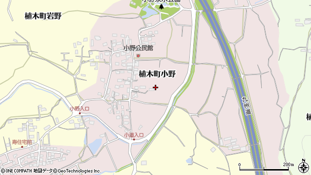 〒861-0125 熊本県熊本市北区植木町小野の地図