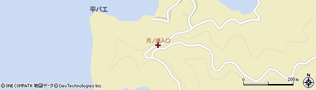 月ノ浦入口周辺の地図