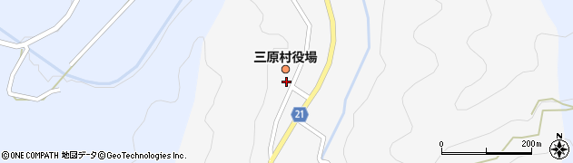 三原村役場議会　事務局周辺の地図