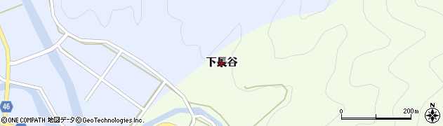 高知県三原村（幡多郡）下長谷周辺の地図