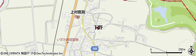 熊本県南阿蘇村（阿蘇郡）下野周辺の地図