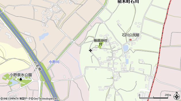 〒861-0124 熊本県熊本市北区植木町石川の地図