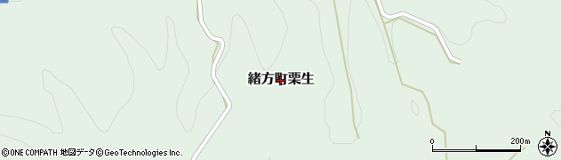 大分県豊後大野市緒方町栗生周辺の地図