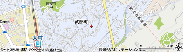 長崎県大村市武部町197周辺の地図