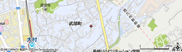 長崎県大村市武部町周辺の地図