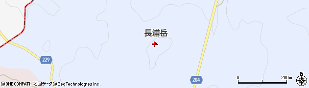 長浦岳周辺の地図
