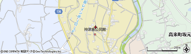 長崎県諫早市高来町神津倉周辺の地図