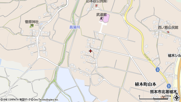 〒861-0101 熊本県熊本市北区植木町山本の地図