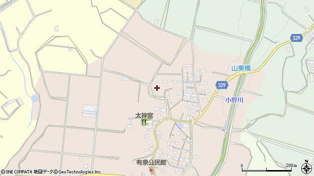 〒861-0123 熊本県熊本市北区植木町有泉の地図