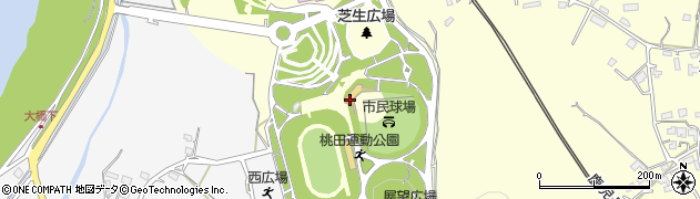 玉名市　桃田運動公園市民プール周辺の地図
