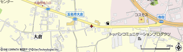 玉名大倉郵便局周辺の地図