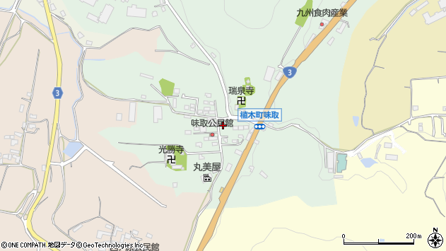 〒861-0105 熊本県熊本市北区植木町味取の地図