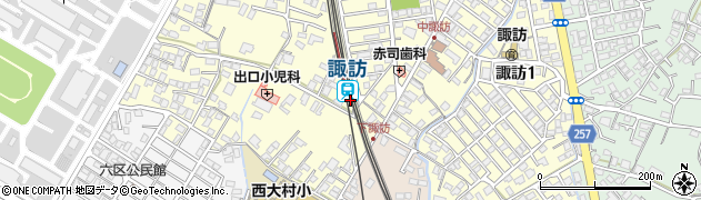 諏訪駅周辺の地図