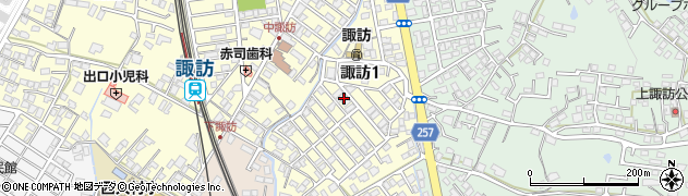 長崎県大村市諏訪1丁目周辺の地図
