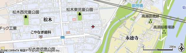 熊本県玉名市松木周辺の地図