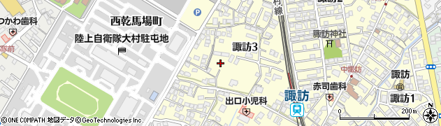 長崎県大村市諏訪3丁目周辺の地図