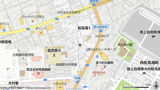 〒856-0812 長崎県大村市桜馬場の地図