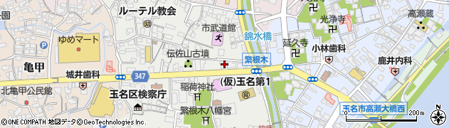 熊本銀行玉名支店周辺の地図