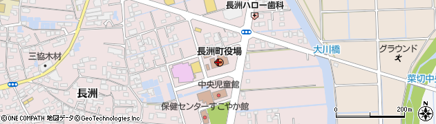 長洲町役場議会　事務局周辺の地図