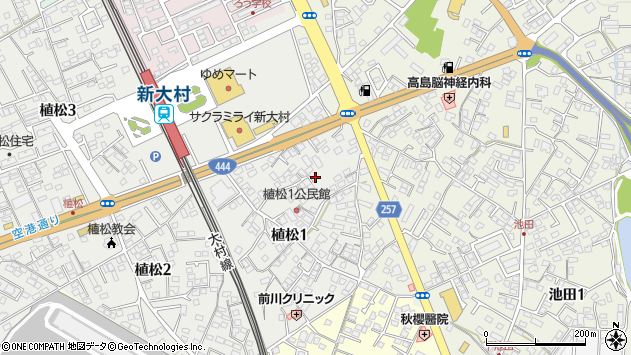 〒856-0027 長崎県大村市植松の地図