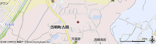 熊本県玉名市岱明町古閑周辺の地図