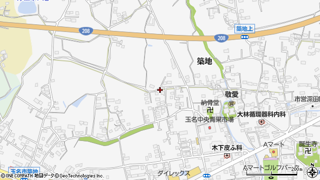 〒865-0065 熊本県玉名市築地の地図