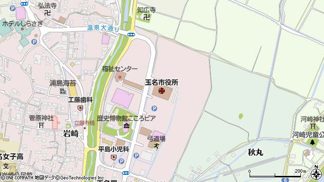〒865-0000 熊本県玉名市（以下に掲載がない場合）の地図