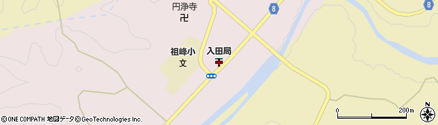 入田郵便局周辺の地図