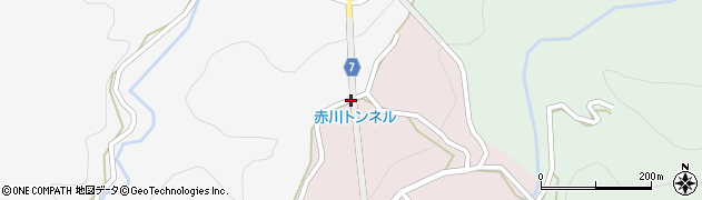 新赤川トンネル周辺の地図