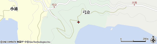 愛媛県南宇和郡愛南町弓立79周辺の地図